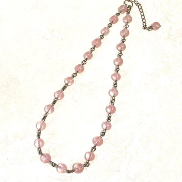 Cherry Quartz Bronze Link Adjustable Choker Necklace - Picture 5 of 14